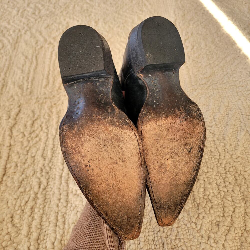 Ariat Black Mid Rise Cowboy Western Boots Sz 8 - Picture 7 of 7